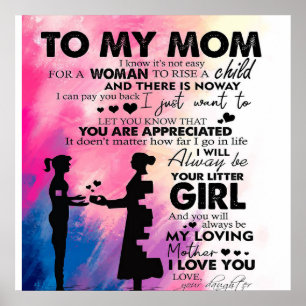 Angenehmer Brief an die Mama   Liebliches Geschenk Poster