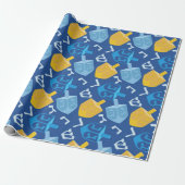 Angenehmer Dreidel Chanukka Geschenkpapier (Ungerollt)