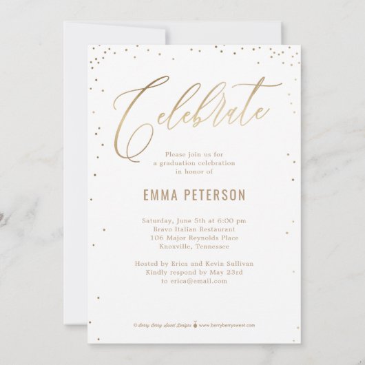 Angenehmer EDITABLE FARBEN Abschluss Einladung (Rückseite)