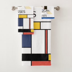 Angenehmer Neoplastizismus Art Monogramm. Buchstab Badhandtuch Set