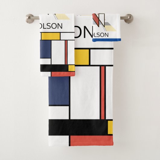 Angenehmer Neoplastizismus Art Monogramm. Buchstab Badhandtuch Set (Insitu)