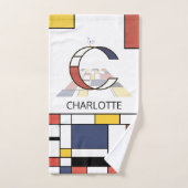 Angenehmer Neoplastizismus Art Monogramm. Buchstab Badhandtuch Set (Handtuch)