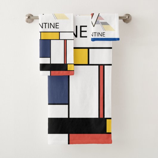 Angenehmer Neoplastizismus Art Monogramm. Buchstab Badhandtuch Set (Insitu)