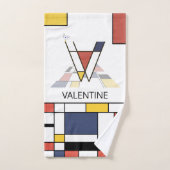 Angenehmer Neoplastizismus Art Monogramm. Buchstab Badhandtuch Set (Handtuch)