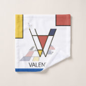 Angenehmer Neoplastizismus Art Monogramm. Buchstab Badhandtuch Set (Waschlappen)