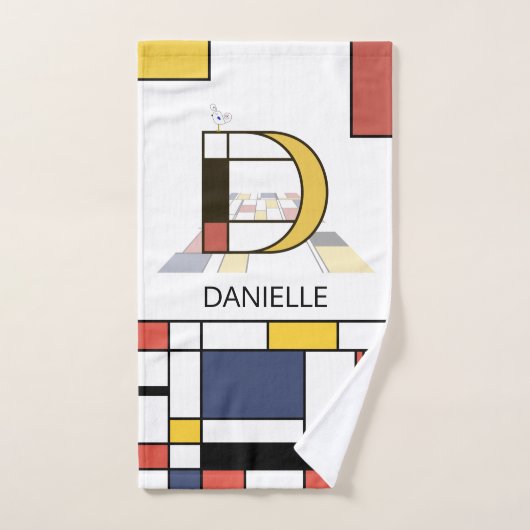 Angenehmer Neoplastizismus Art Monogramm. Buchstab Badhandtuch Set (Handtuch)