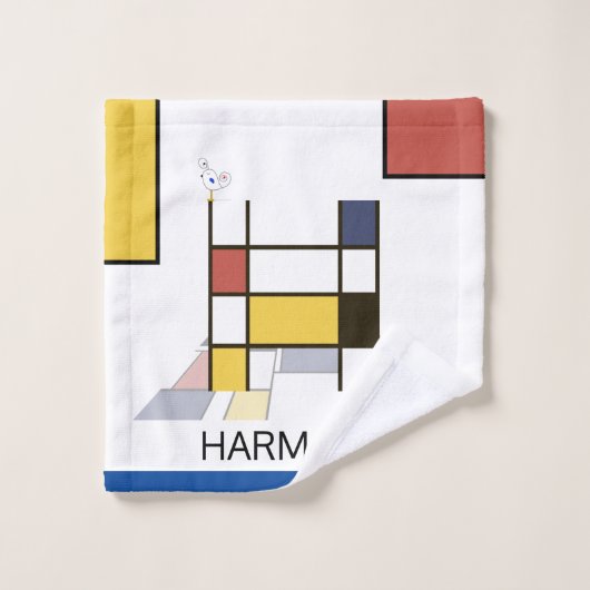 Angenehmer Neoplastizismus Art Monogramm. Buchstab Badhandtuch Set (Waschlappen)