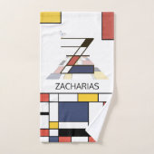 Angenehmer Neoplastizismus Art Monogramm. Buchstab Badhandtuch Set (Handtuch)