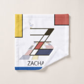 Angenehmer Neoplastizismus Art Monogramm. Buchstab Badhandtuch Set (Waschlappen)