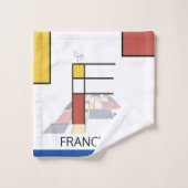 Angenehmer Neoplastizismus Art Monogramm. Buchstab Badhandtuch Set (Waschlappen)