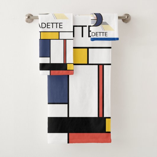 Angenehmer Neoplastizismus Art Monogramm. Buchstab Badhandtuch Set (Insitu)