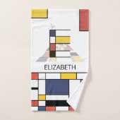 Angenehmer Neoplastizismus Art Monogramm. Buchstab Badhandtuch Set (Handtuch)