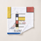 Angenehmer Neoplastizismus Art Monogramm. Buchstab Badhandtuch Set (Waschlappen)