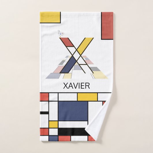 Angenehmer Neoplastizismus Art Monogramm. Buchstab Badhandtuch Set (Handtuch)