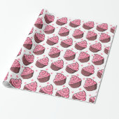 Angenehmes Cupcake Muster-Papier Geschenkpapier (Ungerollt)