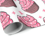 Angenehmes Cupcake Muster-Papier Geschenkpapier (Rolleneckpunkt)