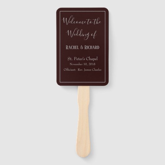 Angenehmes Hochzeitsprogramm Fächer (Vorderseite)