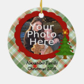 Angenehmes Kariertes Foto Weihnachtsschmuck (Hinten)