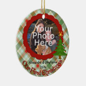 Angenehmes Kariertes Weihnachtsgeschenk Keramikornament (Rechts)