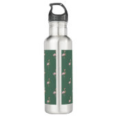 Angenehmes rosa Flamingo mit Weihnachtsmannmütze,  Edelstahlflasche (Rückseite)