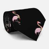 Angenehmes rosa Flamingo mit Weihnachtsmannmütze, Krawatte (Gerollt)