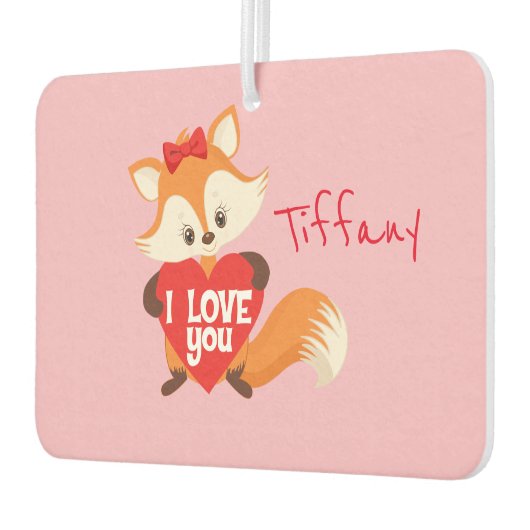 Angenehmes Rosa I Liebe Fox Autolufterfrischer (Links)