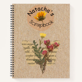 Angenehmes Scrapbook Floßpapier Getrocknete Blume Notizblock