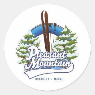 Angenehmes Ski Bridgton Logo. Runder Aufkleber
