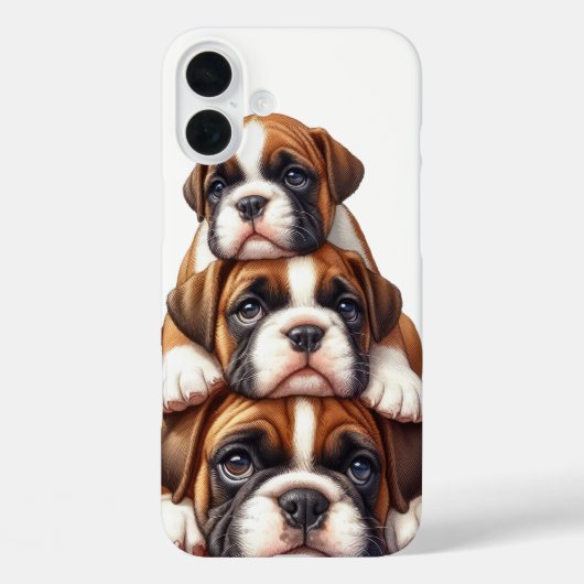 ANGENEHMIGTER STACK VON BOXER PUPPY HUNGS Case-Mate iPhone HÜLLE (Rückseite)
