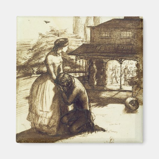 Angenommen, 1853 (Stift & braun auf Papier) Magnet (Vorne)