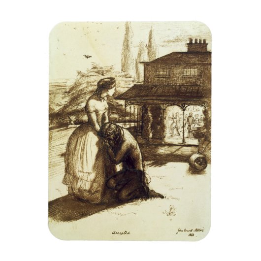 Angenommen, 1853 (Stift & braun auf Papier) Magnet (Vertikal)