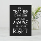 Angenommen, ich bin immer richtig lustige Englisch Einladung (Stehend Vorderseite)