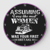 Angenommen, ich wäre wie die meisten Frauen Große Wanduhr (Vorderseite)