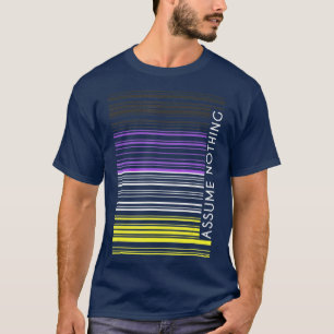 Angenommen, kein nichtbinärer Flag Barcode Enby L T-Shirt