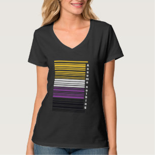 Angenommen, nichts nicht binärer Barcode Enby Gend T-Shirt
