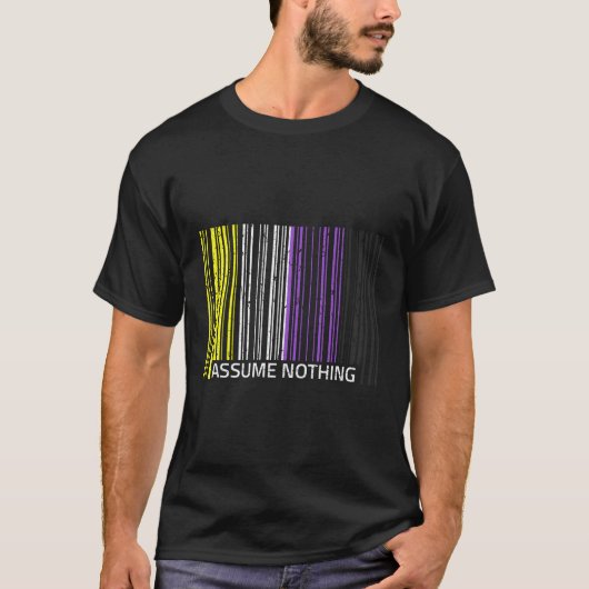 Angenommen nichts Nichtbinäres Flag Genderqueer Lg T-Shirt (Vorderseite)