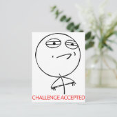 ANGENOMMENE HERAUSFORDERUNG POSTKARTE (Stehend Vorderseite)