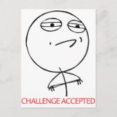 ANGENOMMENE HERAUSFORDERUNG POSTKARTE (Vorderseite)