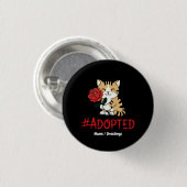 Angenommene Katzenliebe-Illustration mit Rose Button (Vorne & Hinten)
