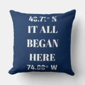 Angepasst, alles beginnt Koordinaten Throw Kissen (Vorderseite)