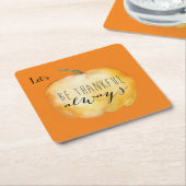 Angepasst, DANKFUL Erntedank Tischtrink IMMER. Rechteckiger Pappuntersetzer (angewinkelt)