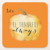 Angepasst, DANKFUL Erntedank Tischtrink IMMER. Rechteckiger Pappuntersetzer (Vorderseite)