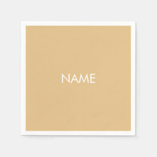 Angepasst mit Name, minimalistischem Kamel weiß Serviette