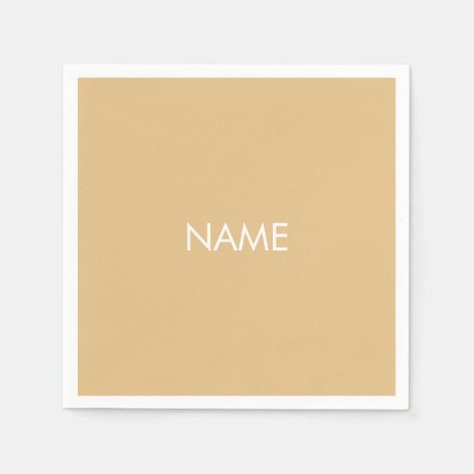 Angepasst mit Name, minimalistischem Kamel weiß Serviette (Vorderseite)