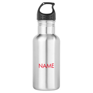 Angepasst mit Name, minimalistischem Text rot Edelstahlflasche