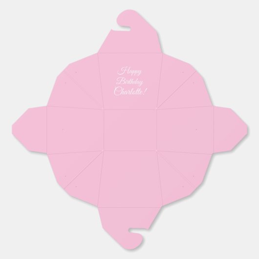 Angepasst mit Namen, Happy Birthday, hellrosa Geschenkschachtel (Ungeklappt)