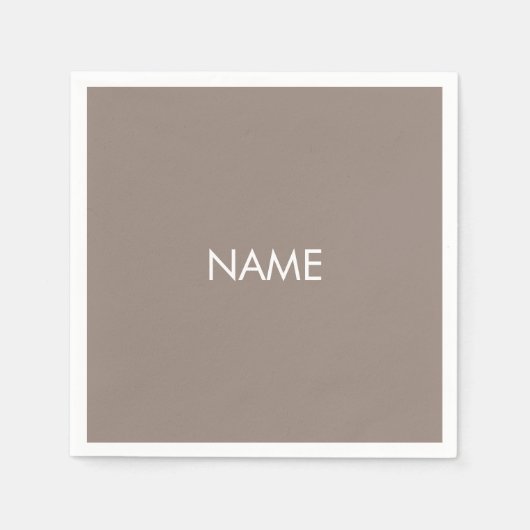 Angepasst mit Namen, Text minimalistisch beige Gre Serviette (Vorderseite)