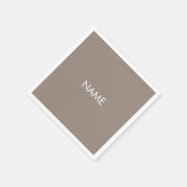 Angepasst mit Namen, Text minimalistisch beige Gre Serviette (Ecke)