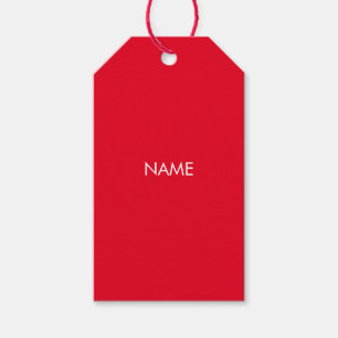 Angepasst mit Namen, Text minimalistisch rot weiß Geschenkanhänger