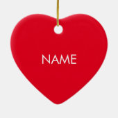Angepasst mit Namen, Text minimalistisch rot weiß Keramik Ornament (Hinten)